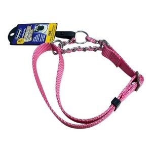 New Petmate Mighty Link Comfort Check Dog Collar Pink Suitable Up To 18 lbs.